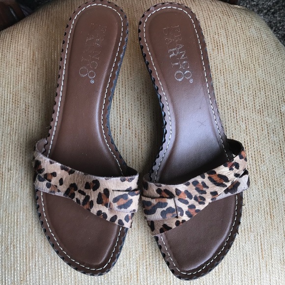 leopard print kitten heel sandals